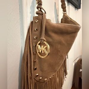 Michael Kors Brown Suede Fringe Shoulder Bag